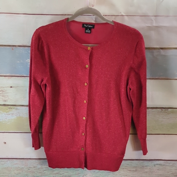 Nue Options Red Sweater Cardigan - Picture 1 of 4